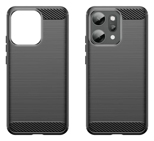 Oppo Reno 14 Pro Hoesje Geborsteld TPU Flexibele Back Cover Zwart afbeelding 2