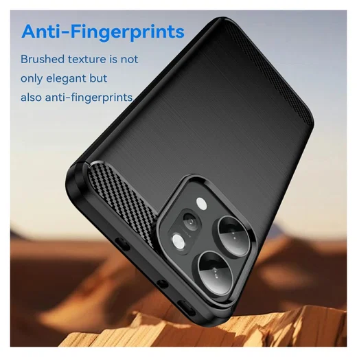 Oppo Reno 14 Pro Hoesje Geborsteld TPU Flexibele Back Cover Zwart afbeelding 4