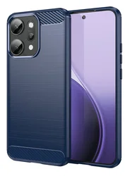 Oppo Reno 14 Pro Hoesje Geborsteld TPU Flexibele Back Cover Blauw afbeelding