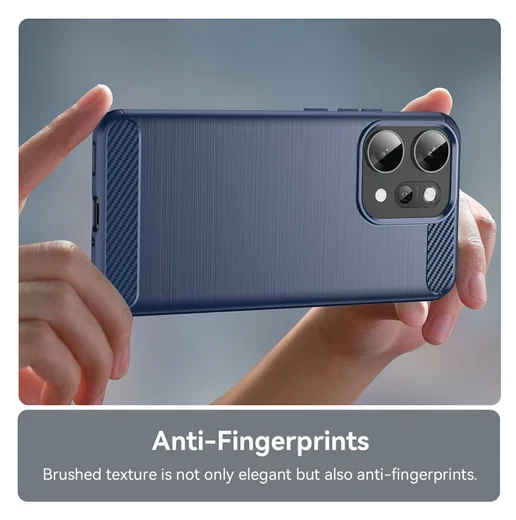 Oppo Reno 14 Pro Hoesje Geborsteld TPU Flexibele Back Cover Blauw afbeelding 6