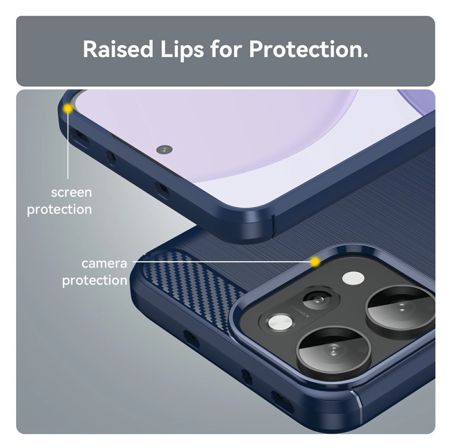 Oppo Reno 14 Pro Hoesje Geborsteld TPU Flexibele Back Cover Blauw afbeelding 7
