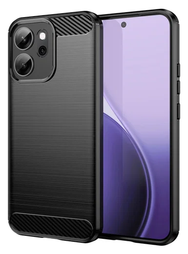Oppo Reno 14 F Hoesje Geborsteld TPU Flexibele Back Cover Zwart afbeelding 1