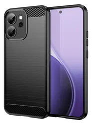 Oppo Reno 14 F Hoesje Geborsteld TPU Flexibele Back Cover Zwart afbeelding