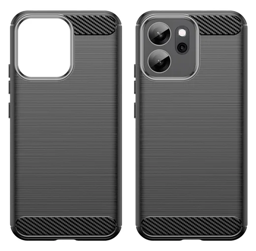 Oppo Reno 14 F Hoesje Geborsteld TPU Flexibele Back Cover Zwart afbeelding 2