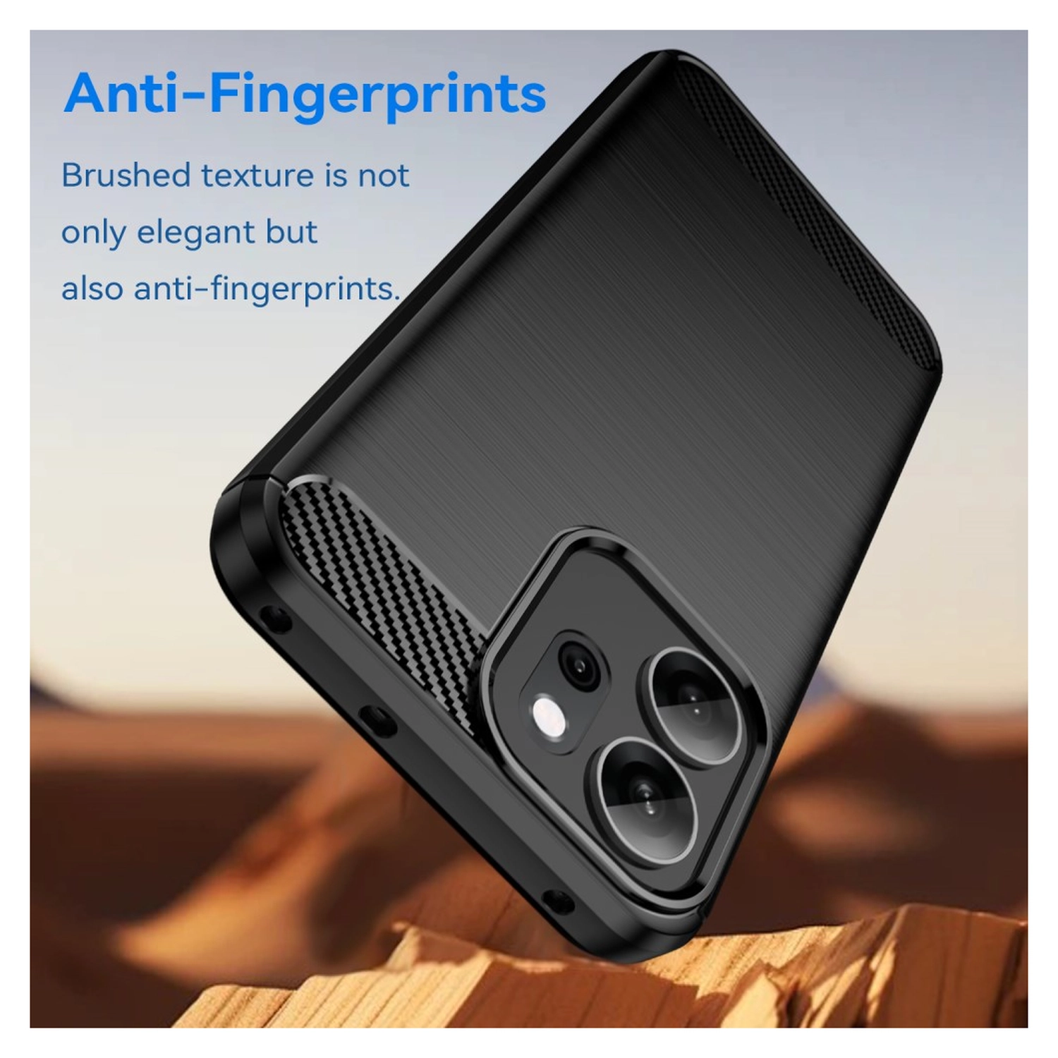 Oppo Reno 14 F Hoesje Geborsteld TPU Flexibele Back Cover Zwart afbeelding 4