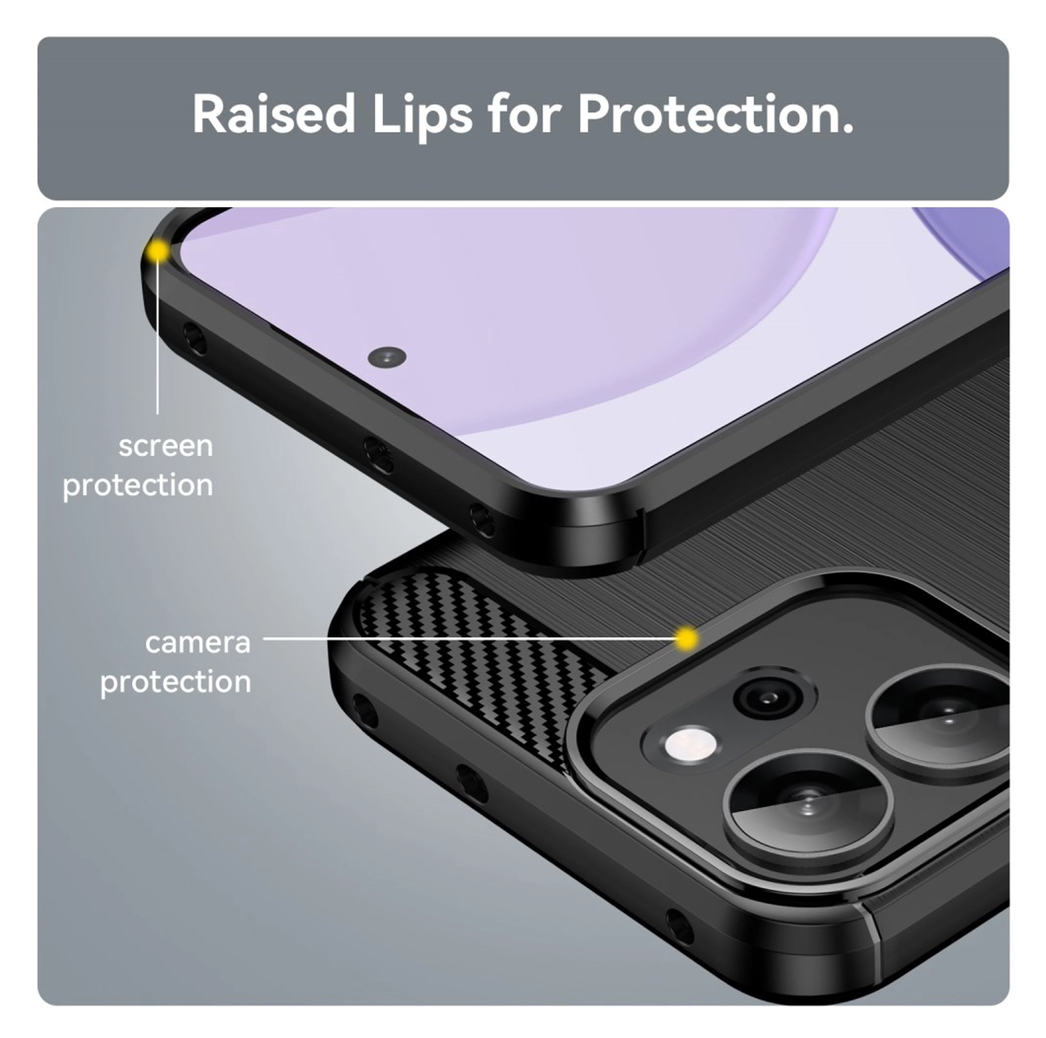 Oppo Reno 14 F Hoesje Geborsteld TPU Flexibele Back Cover Zwart afbeelding 7