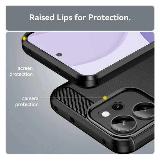 Oppo Reno 14 F Hoesje Geborsteld TPU Flexibele Back Cover Zwart afbeelding 7