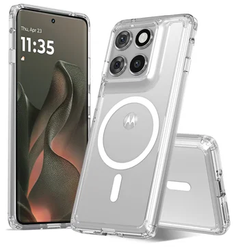 Motorola Edge 60 Pro Hoesje Hard Back Cover met MagSafe Transparant