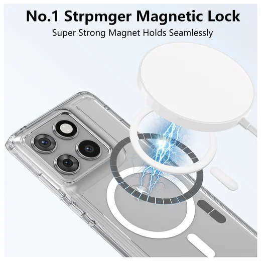 Motorola Edge 60 Pro Hoesje Hard Back Cover met MagSafe Transparant afbeelding 2