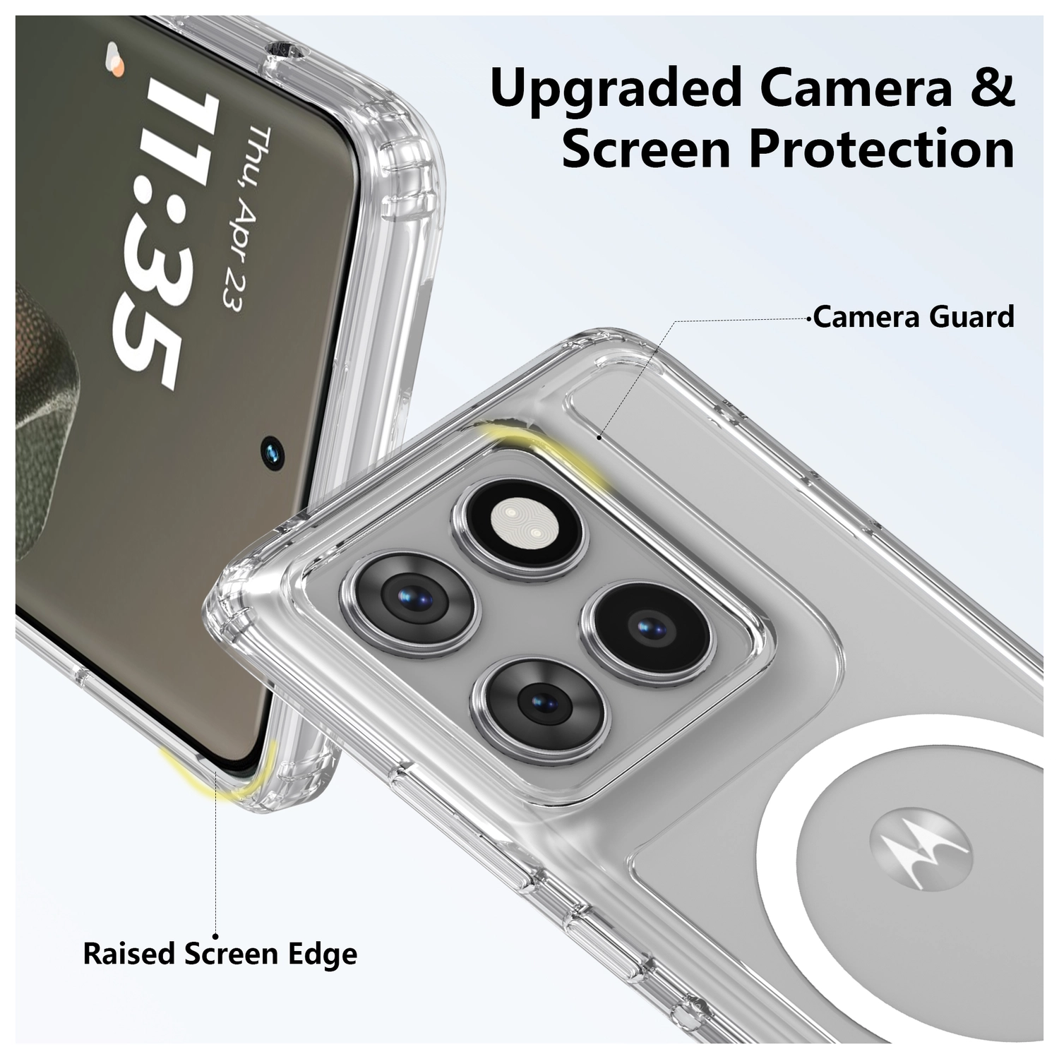 Motorola Edge 60 Pro Hoesje Hard Back Cover met MagSafe Transparant afbeelding 6