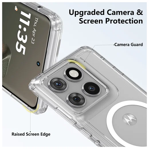 Motorola Edge 60 Pro Hoesje Hard Back Cover met MagSafe Transparant afbeelding 6