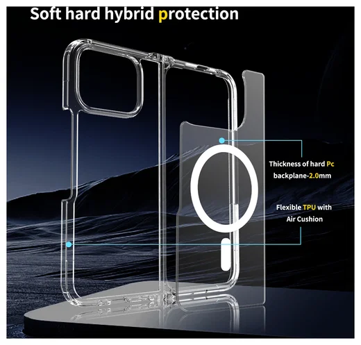 Google Pixel 10 Pro Fold Hoesje MagSafe Hard Back Cover PixelSnap Transparant afbeelding 4