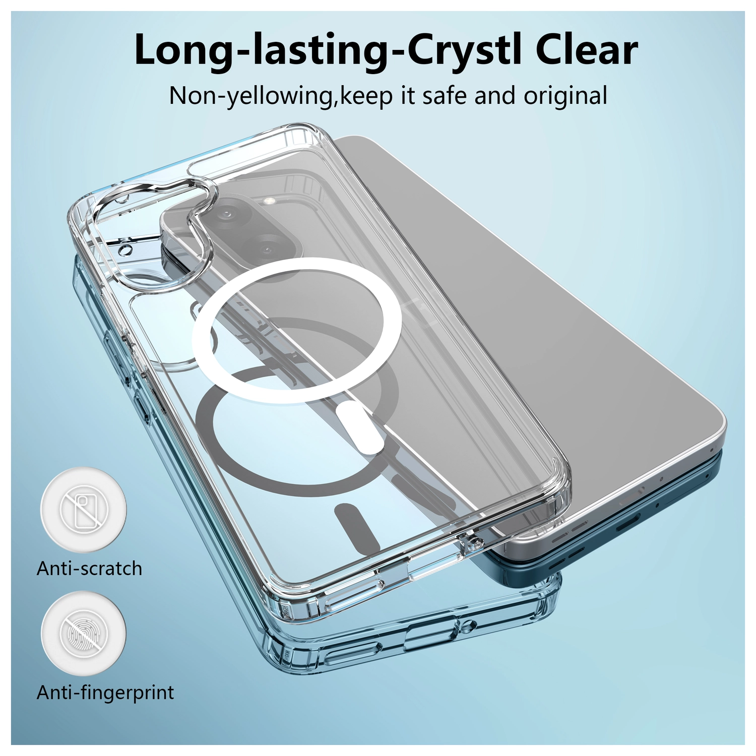 OnePlus Nord CE 5 Hoesje Hard Back Cover met MagSafe Transparant afbeelding 3