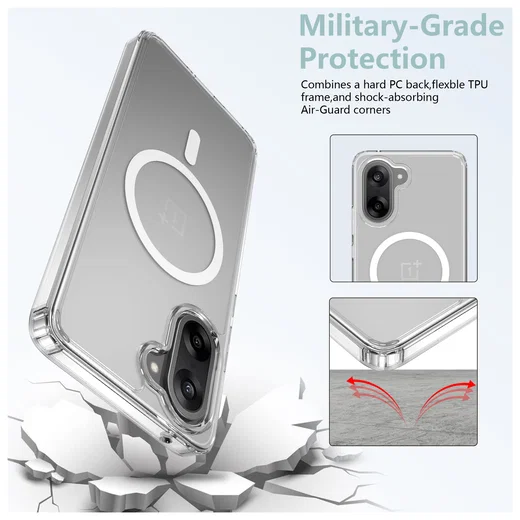 OnePlus Nord CE 5 Hoesje Hard Back Cover met MagSafe Transparant afbeelding 4