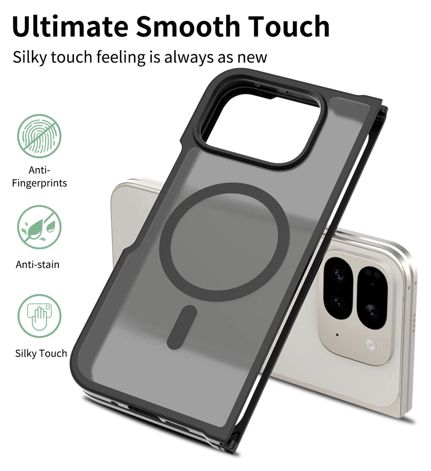 Google Pixel 10 Pro Fold Hoesje MagSafe Back Cover PixelSnap Matte Zwart afbeelding 8