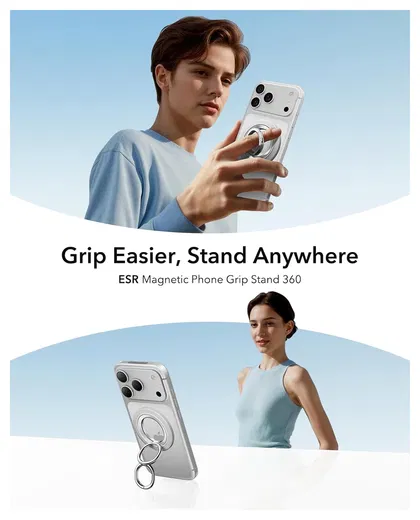 ESR HaloLock Phone Grip Stand 360 MagSafe Ring Houder Standaard Wit afbeelding 2