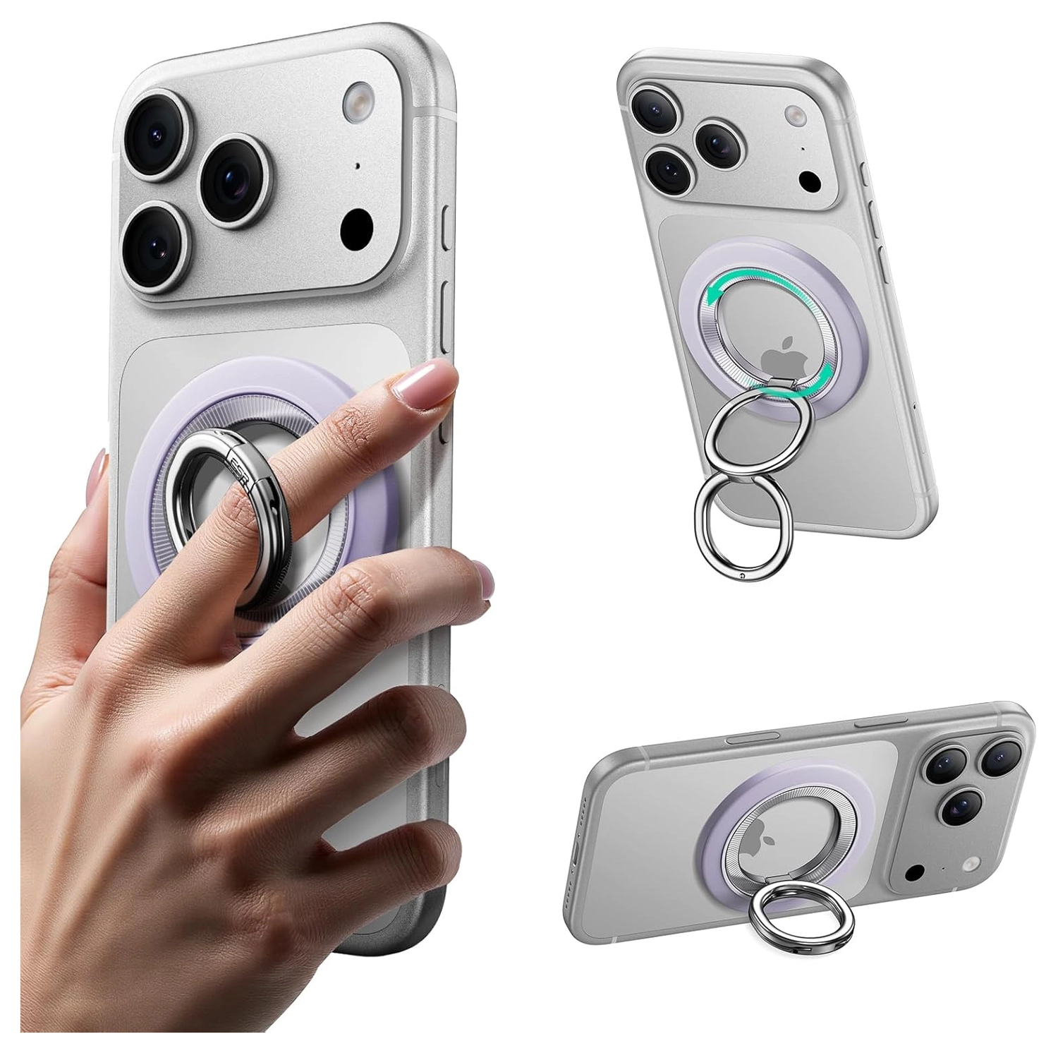 ESR HaloLock Phone Grip Stand 360 MagSafe Ring Houder Standaard Lavender afbeelding 1