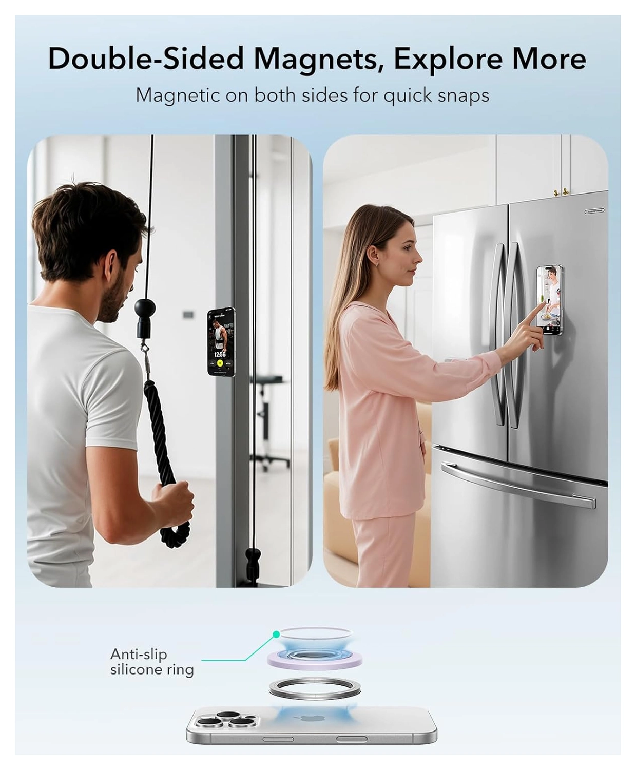 ESR HaloLock Phone Grip Stand 360 MagSafe Ring Houder Standaard Lavender afbeelding 5