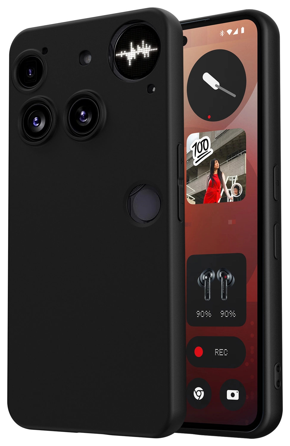 Nothing Phone (3) Hoesje Dun TPU Back Cover Matte Zwart afbeelding 1