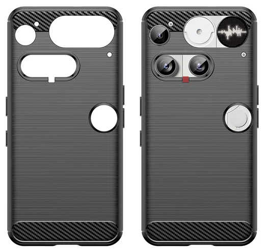 Nothing Phone (3) Hoesje Geborsteld TPU Flexibele Back Cover Zwart afbeelding 2