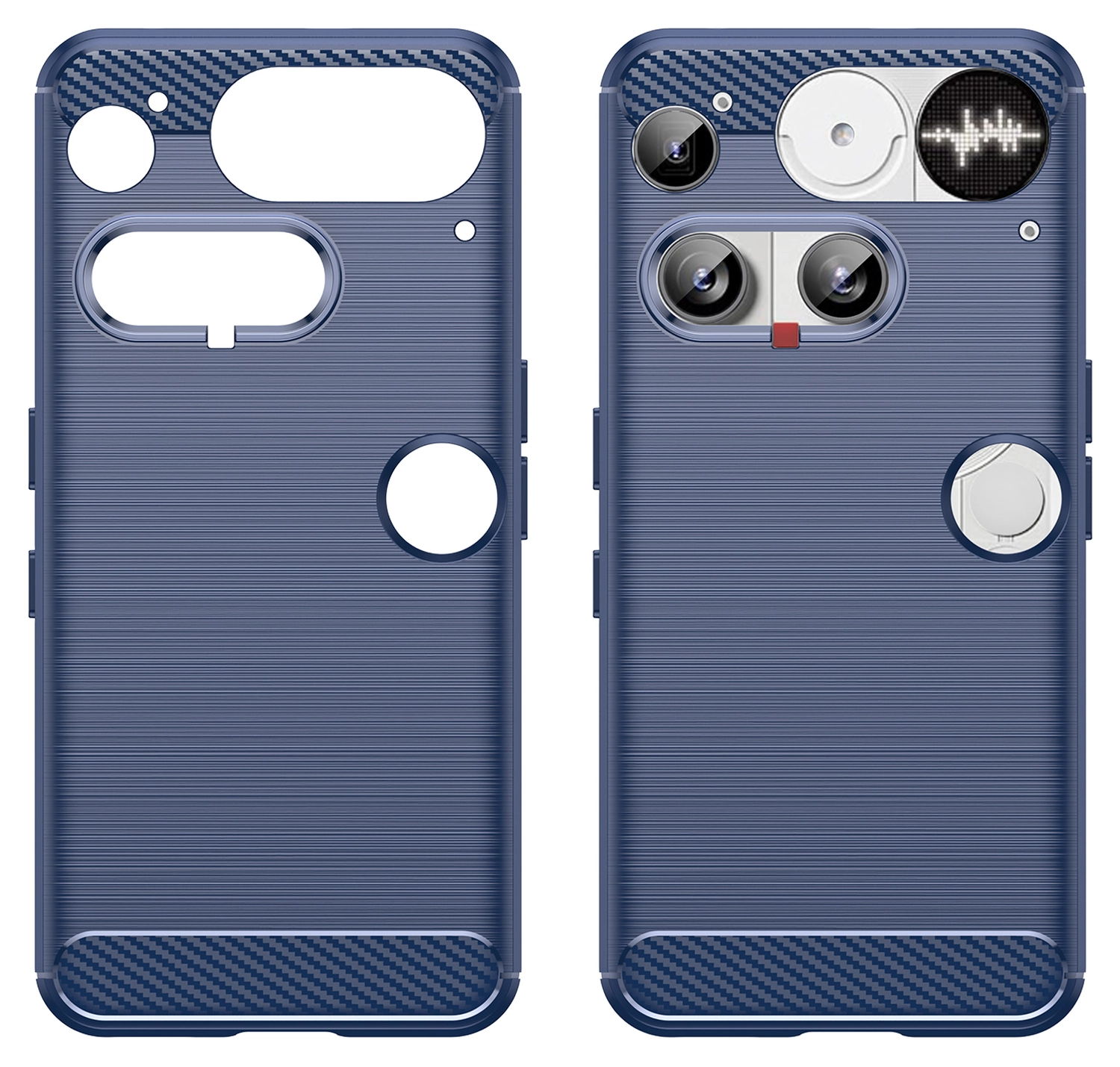 Nothing Phone (3) Hoesje Geborsteld TPU Flexibele Back Cover Blauw afbeelding 2