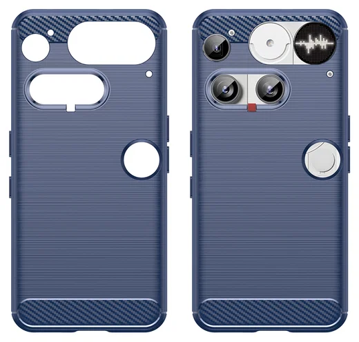 Nothing Phone (3) Hoesje Geborsteld TPU Flexibele Back Cover Blauw afbeelding 2