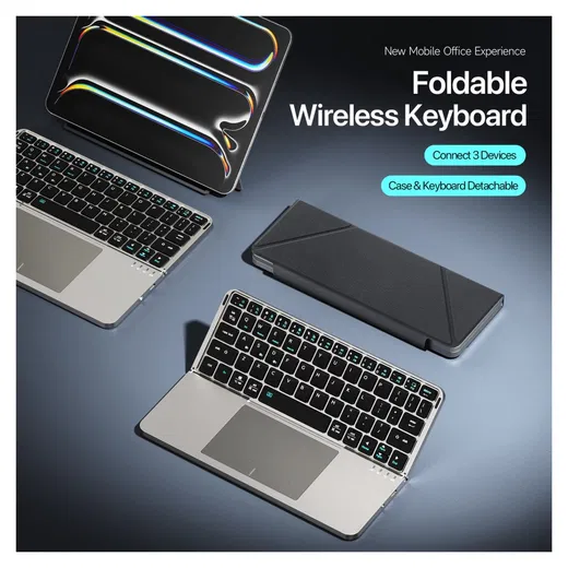 Dux Ducis OK Fold Draadloos Bluetooth Toetsenbord voor Tablet en Telefoon Zwart afbeelding 3