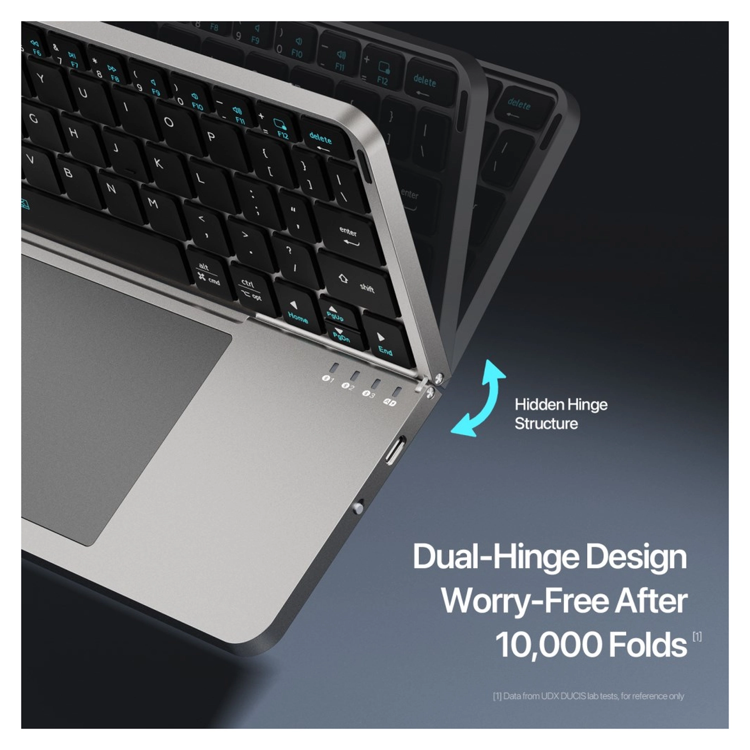 Dux Ducis OK Fold Draadloos Bluetooth Toetsenbord voor Tablet en Telefoon Zwart afbeelding 9