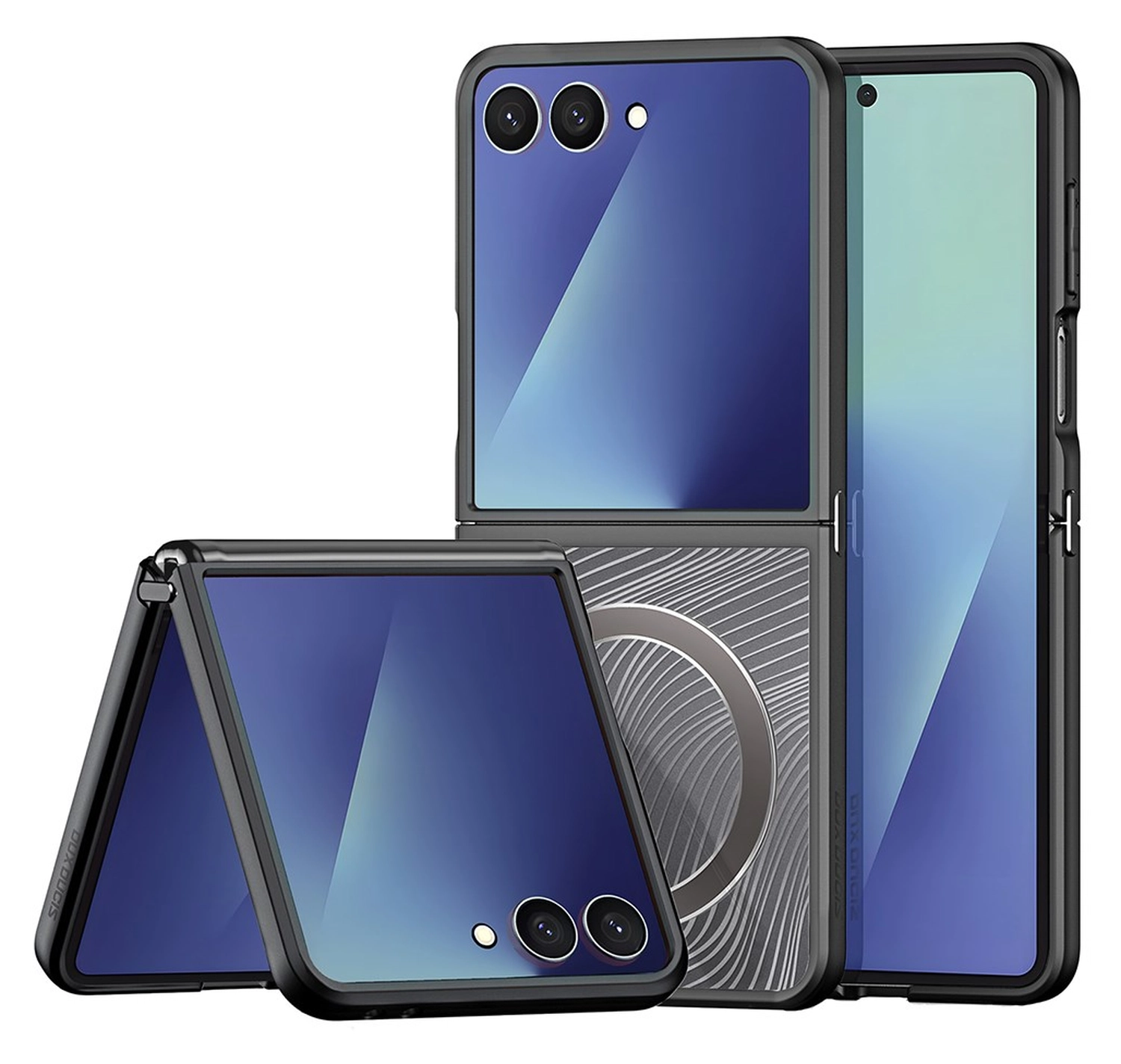 Dux Ducis Aimo Raam Samsung Galaxy Z Flip 7 Hoesje MagSafe Back Cover Zwart afbeelding 1