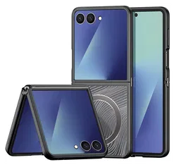 Dux Ducis Aimo Raam Samsung Galaxy Z Flip 7 Hoesje MagSafe Back Cover Zwart afbeelding