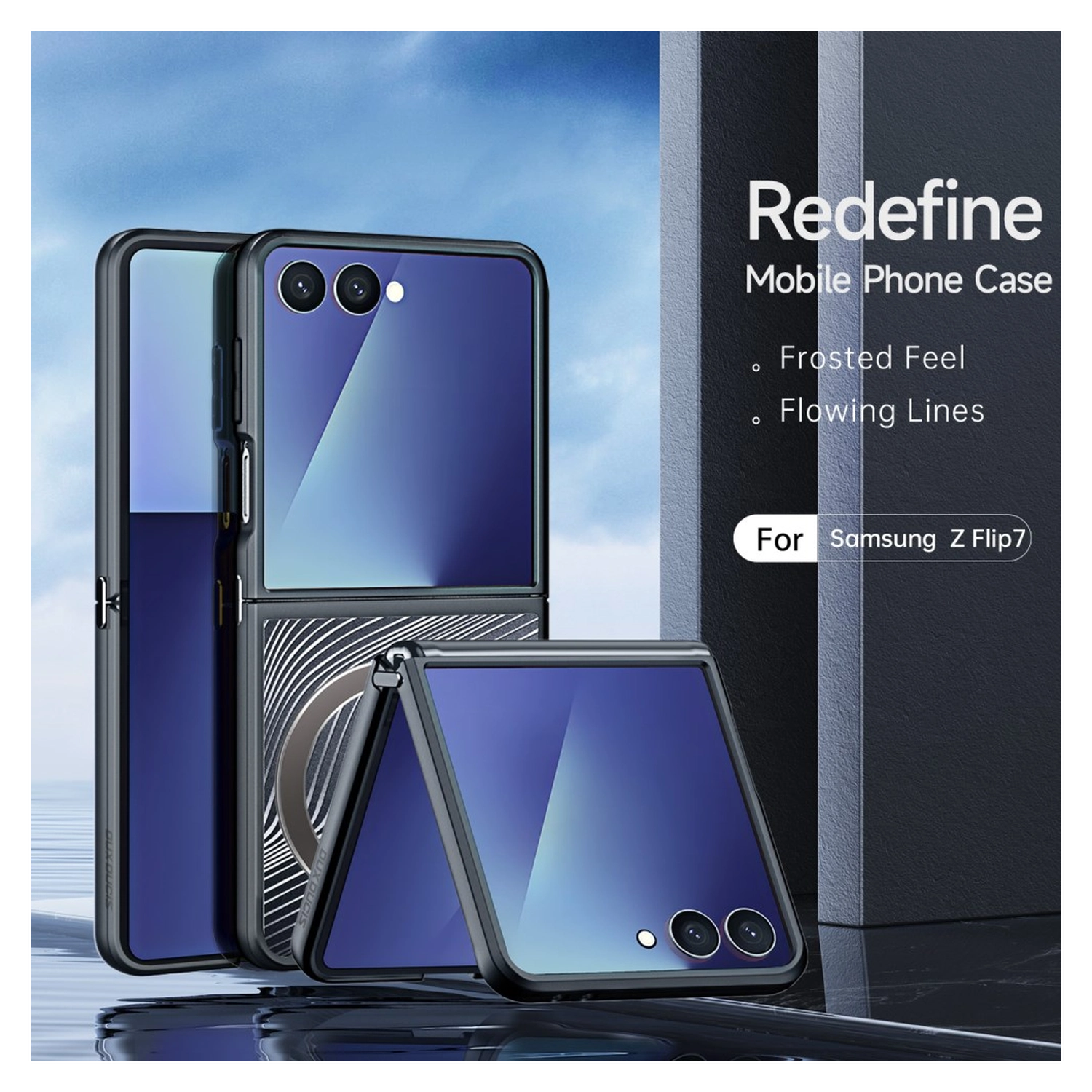 Dux Ducis Aimo Raam Samsung Galaxy Z Flip 7 Hoesje MagSafe Back Cover Zwart afbeelding 3