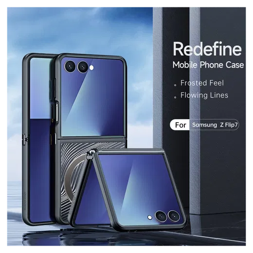 Dux Ducis Aimo Raam Samsung Galaxy Z Flip 7 Hoesje MagSafe Back Cover Zwart afbeelding 3