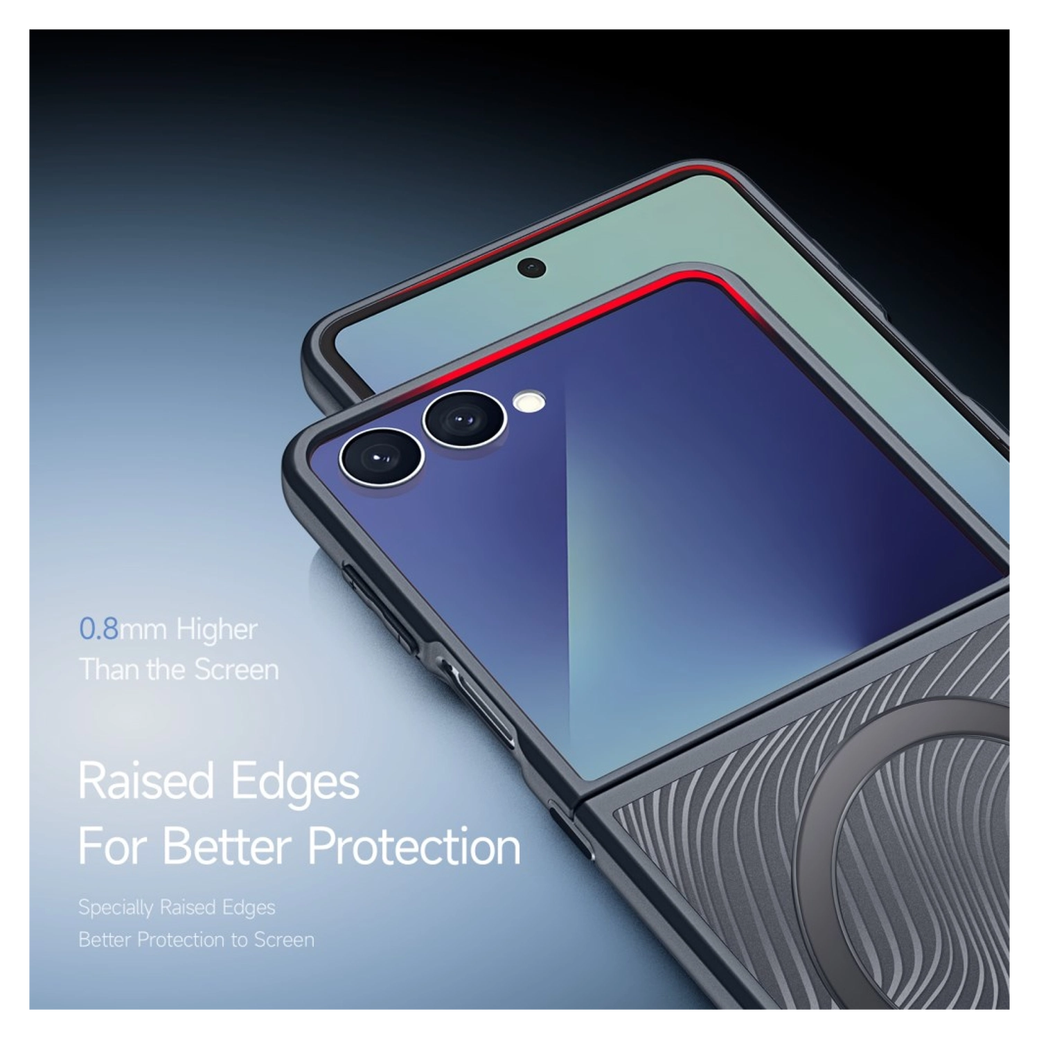 Dux Ducis Aimo Raam Samsung Galaxy Z Flip 7 Hoesje MagSafe Back Cover Zwart afbeelding 6