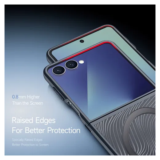 Dux Ducis Aimo Raam Samsung Galaxy Z Flip 7 Hoesje MagSafe Back Cover Zwart afbeelding 6