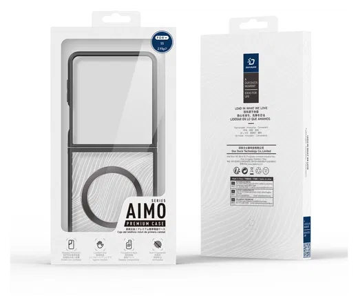 Dux Ducis Aimo Raam Samsung Galaxy Z Flip 7 Hoesje MagSafe Back Cover Zwart afbeelding 9