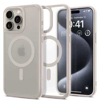 Spigen Ultra Hybrid MagFit Apple iPhone 15 Pro Max Hoesje MagSafe Titanium