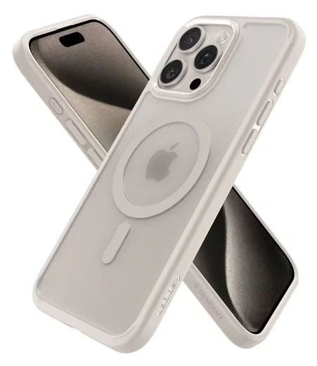 Spigen Ultra Hybrid MagFit Apple iPhone 15 Pro Max Hoesje MagSafe Titanium afbeelding 12