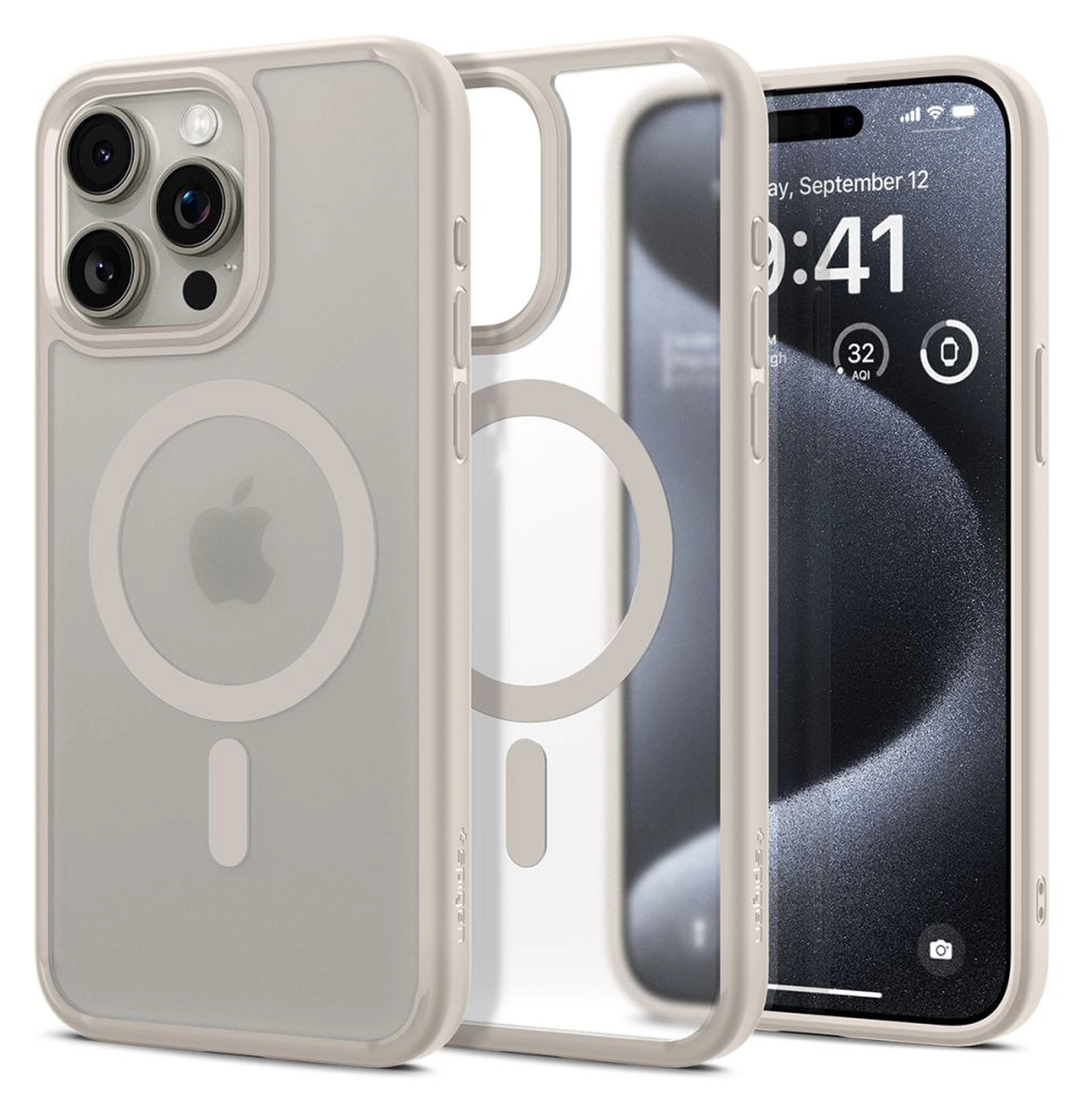Spigen Ultra Hybrid MagFit Apple iPhone 15 Pro Hoesje MagSafe Titanium afbeelding 1