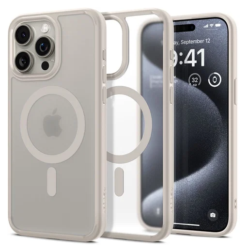 Spigen Ultra Hybrid MagFit Apple iPhone 15 Pro Hoesje MagSafe Titanium afbeelding 1