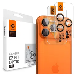 Spigen Optik Pro iPhone 17 Pro / 17 Pro Max Camera Protector Oranje (2-Pack) afbeelding