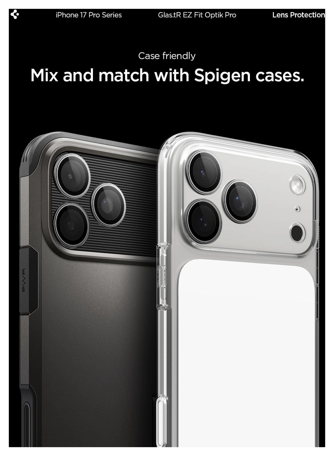 Spigen Optik Pro iPhone 17 Pro / 17 Pro Max Camera Protector Grijs (2-Pack) afbeelding 7
