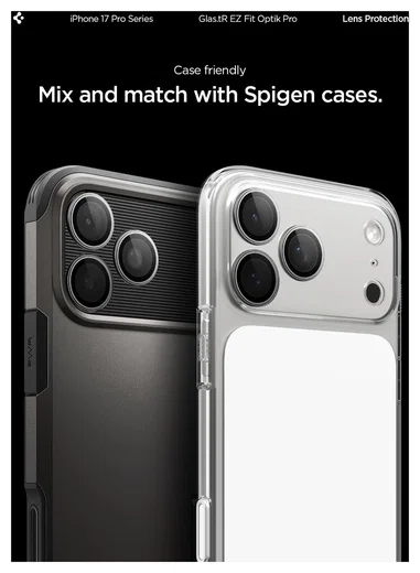 Spigen Optik Pro iPhone 17 Pro / 17 Pro Max Camera Protector Grijs (2-Pack) afbeelding 7