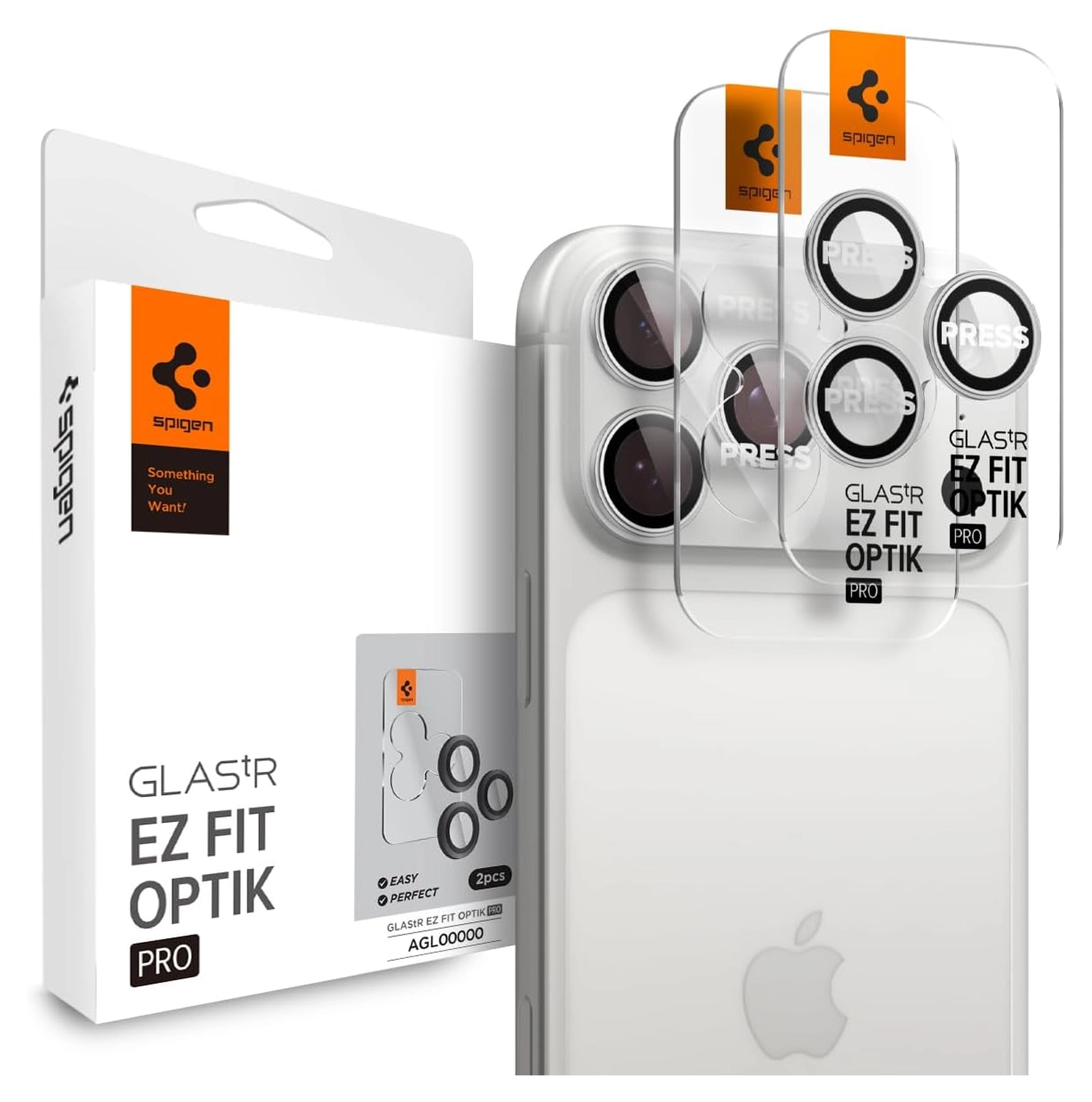 Spigen Optik Pro iPhone 17 Pro / 17 Pro Max Camera Protector Zilver (2-Pack) afbeelding 1