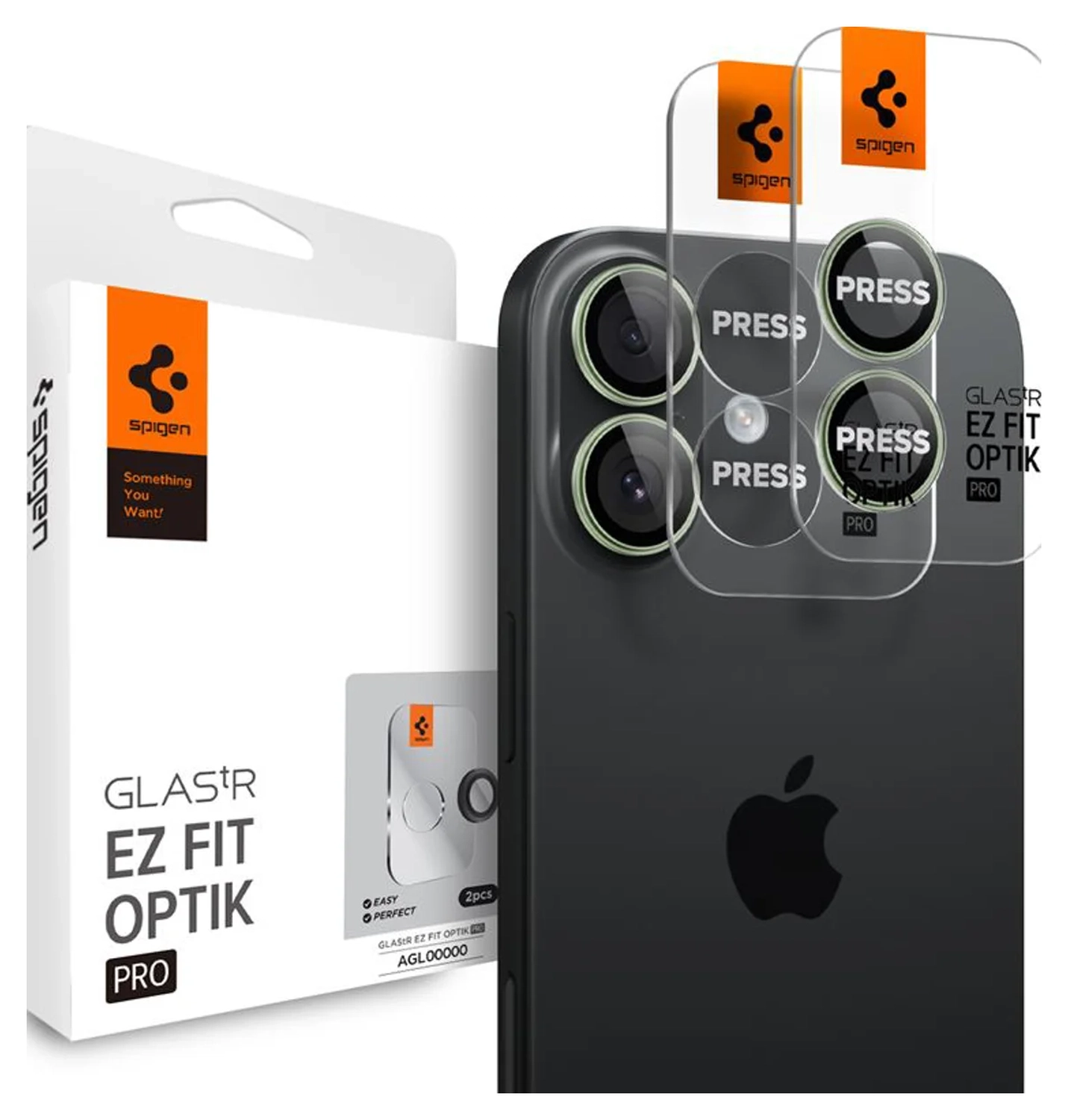 Spigen EZ Fit Optik Pro iPhone 17/16/16 Plus Camera Protector Groen (2-Pack) afbeelding 1