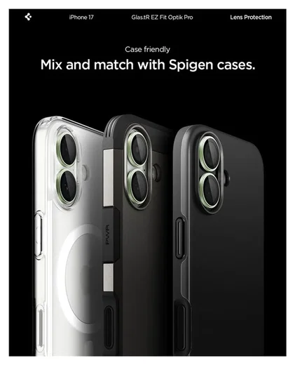 Spigen EZ Fit Optik Pro iPhone 17/16/16 Plus Camera Protector Groen (2-Pack) afbeelding 7