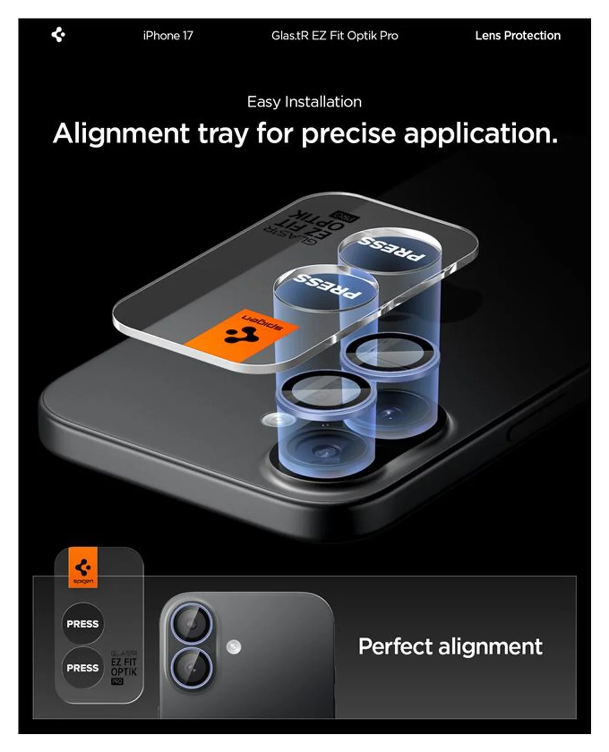 Spigen EZ Fit Optik Pro iPhone 17/16/16 Plus Camera Protector Blauw (2-Pack) afbeelding 3