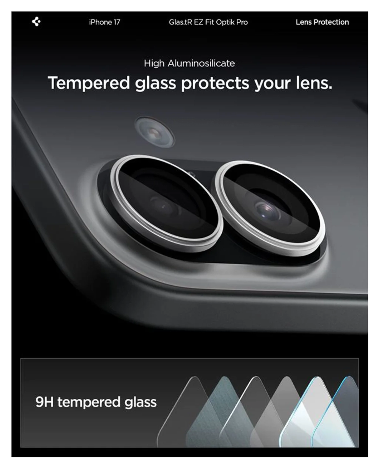 Z EZ Fit Optik Pro iPhone 17/16/16 Plus Camera Protector Zilver (2-Pack) afbeelding 4