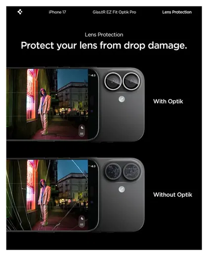 Z EZ Fit Optik Pro iPhone 17/16/16 Plus Camera Protector Zilver (2-Pack) afbeelding 5