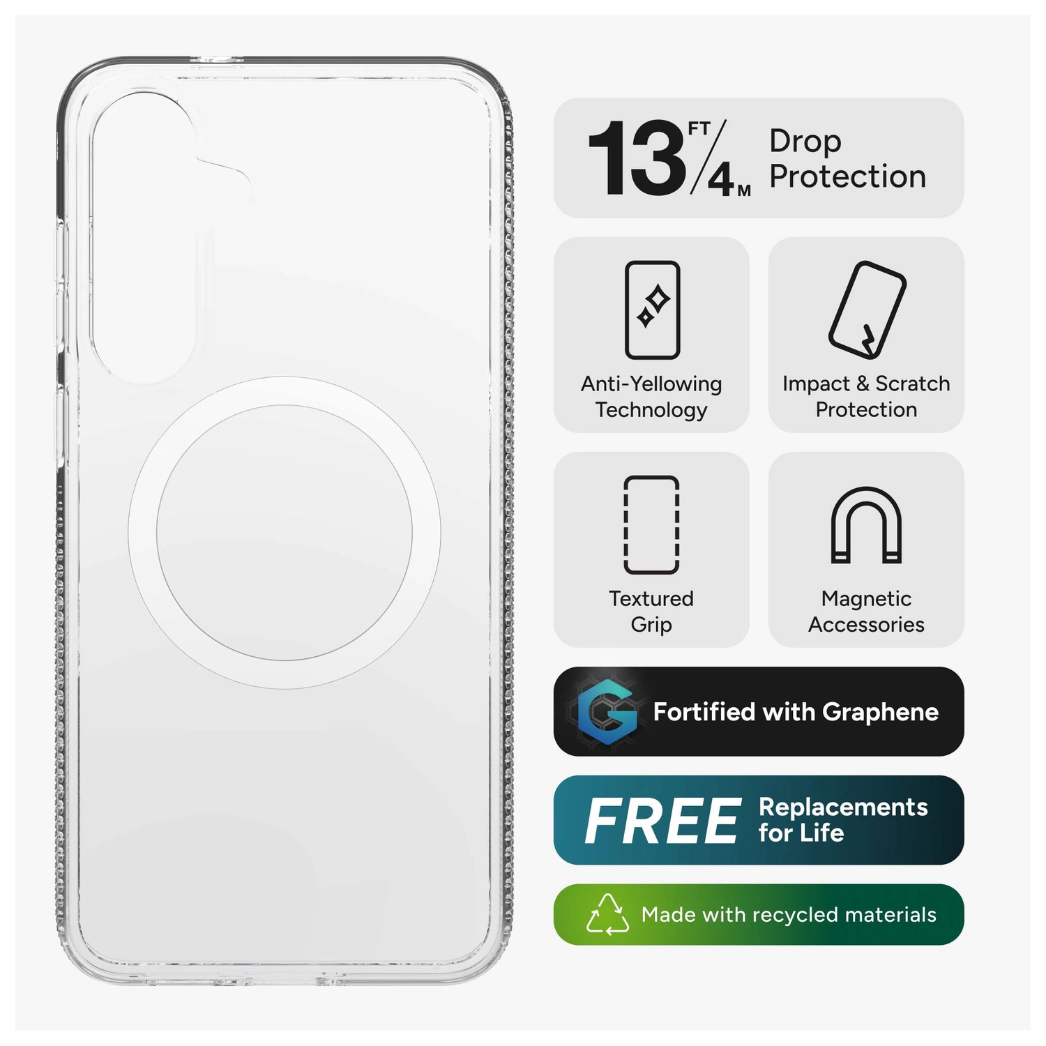 ZAGG Crystal Palace Snap Samsung Galaxy S25 FE Hoesje MagSafe Transparant afbeelding 3