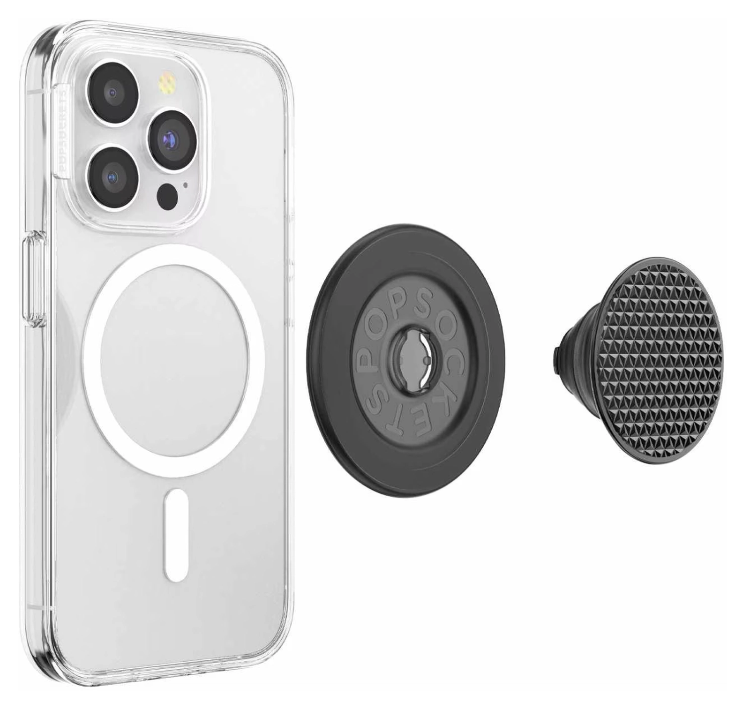 PopSockets PopGrip voor MagSafe Greep en Standaard Traingle Knurl Zwart afbeelding 4